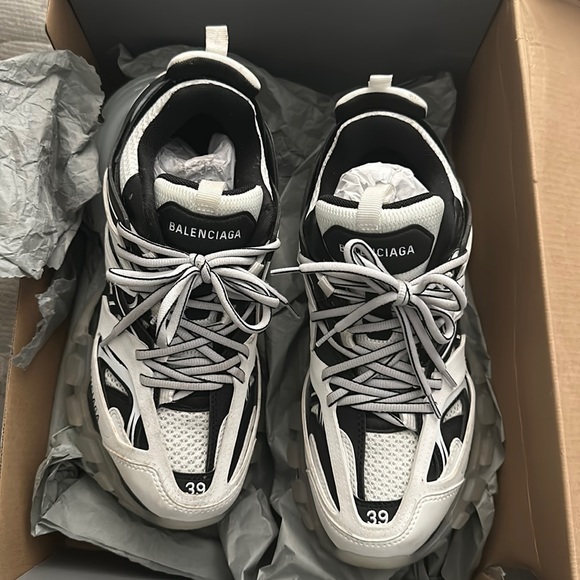 black and white balenciagas track sole white black - Picture 1 of 5